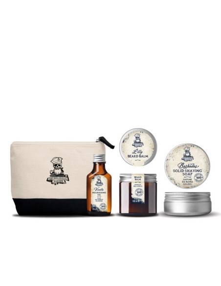 “Shaving Love” Kit | Solid Shaving Soap Barbados + Beard Balm Lilly + Beard Oil Vanilla + FREE POUCH